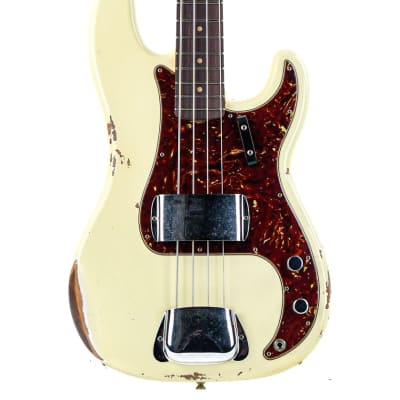 Fender Custom Shop 64 Precision Bass Relic Aged Vintage White image 1