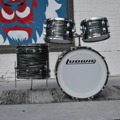 Vintage Ludwig Standard S-330 Drum kit 1970s in Blue Strata - 12, 13, 16, 22 image 6