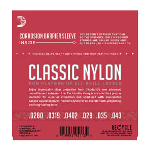D'Addario EJ27N Nylon Classical Guitar Strings, Normal Tension (28-43) image 2