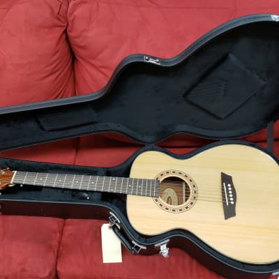 Washburn AF5KAU OM Acoustic Guitar W/Case  Natural image 2