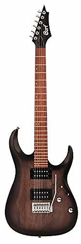 Cort X Series Electric Guitar, Open Pore Black, Humbucker pickups X100 (Black Burst) image 1