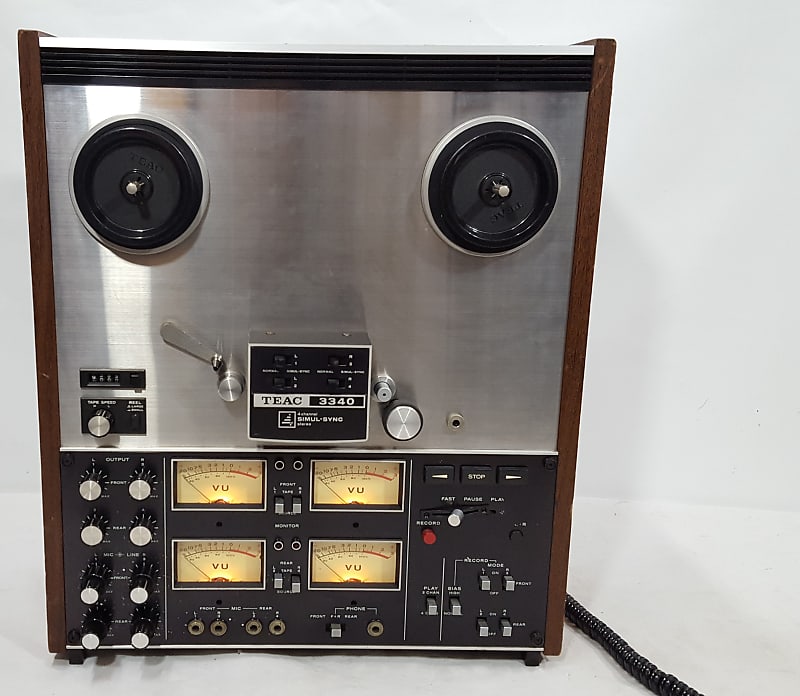 TEAC 3340 Reel-To-Reel Tape Deck 4 Channel Recorder Simul-Sync Not Tested  As Is!