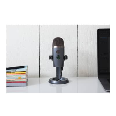 Blue Yeti Nano USB Microphone (Vivid Blue) with Knox Gear Boom Arm and Pop  Filter