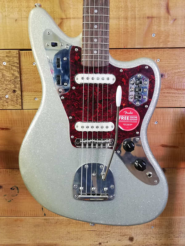 Squier Jaguar Classic Vibe 60s Silver Sparkle | Reverb