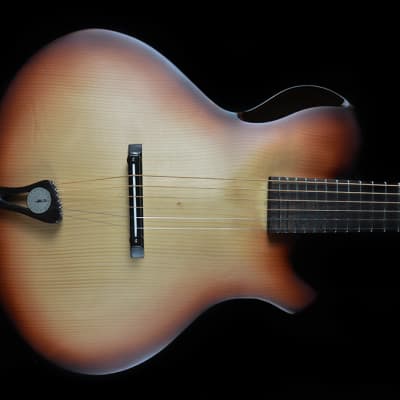 Acoustic spruce sound port archtop guitar. Luthiery handmade image 7