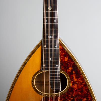 Wm. Stahl Flat back, bent top Mandola made by Larson Brothers c. 1925 natural top, faux rosewood bac image 8