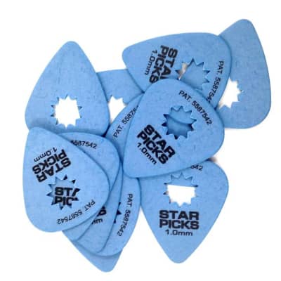 Everly Star Guitar Picks 12 Pack 1.00mm Super Grip Blue for sale