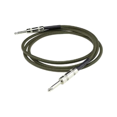 DiMarzio 10' Overbraided Instrument Cable - MILITARY GREEN, EP1710SSMG for sale