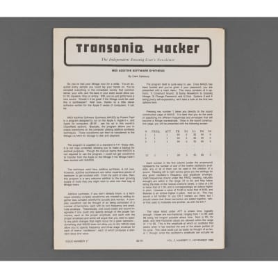 Transoniq Hacker Ensoniq User's Newsletter Issue #17