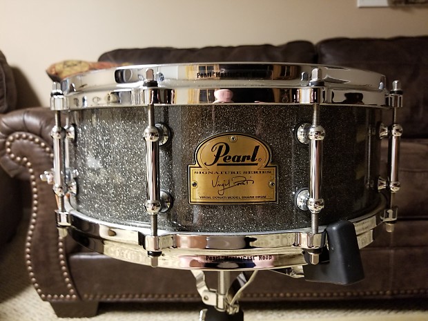 Pearl Virgil Donati Signature snare drum autographed