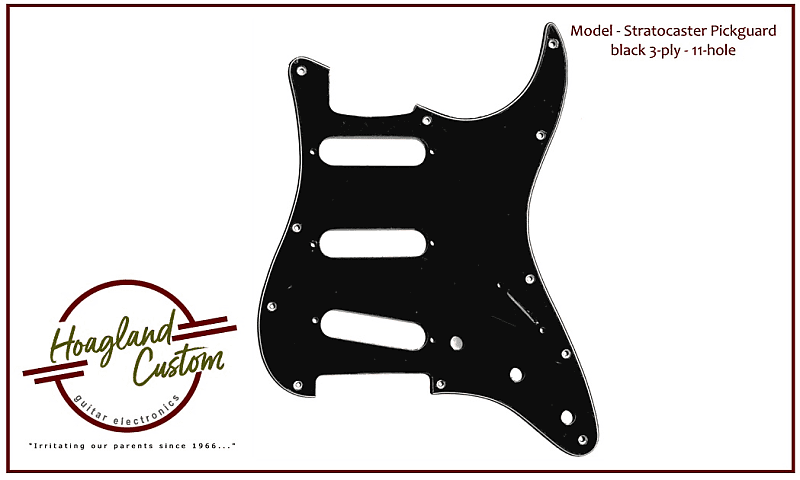 Allparts Stratocaster Pickguard - Black, 3-ply- 11-hole image 1