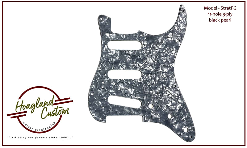 Allparts Pickguard for Stratocaster 3-Ply 11-hole - Black Pearl image 1