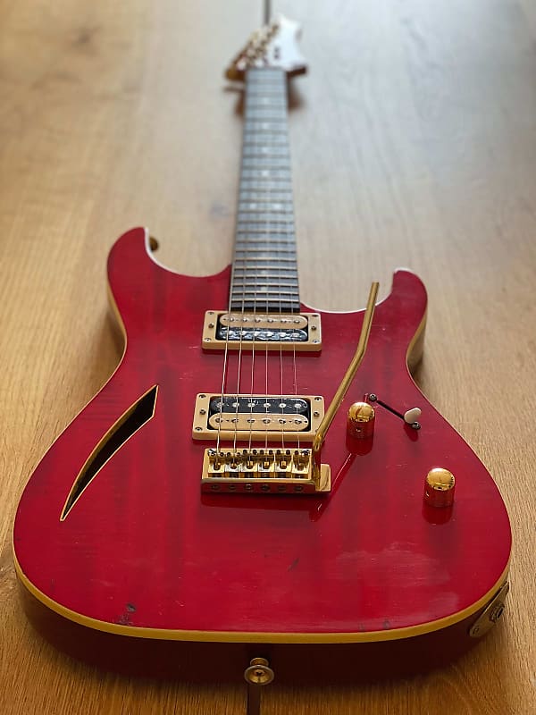 Charvel Japan CDT-80 Semi Hollowbody 1991 See Through Cherry Red RARE model  | Reverb France