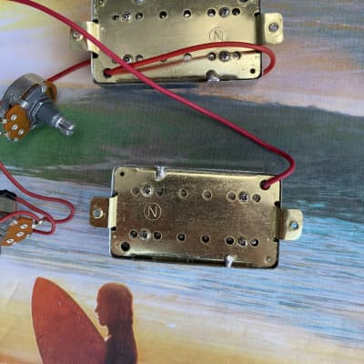 Epiphone  Ibanez  Humbucker pickup Pair HH single conductor Set electric guitar parts - Chrome project image 5