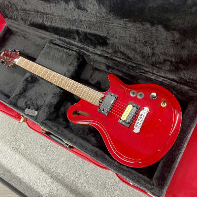 Gadow Custom Hollowbody Electric Guitar with sustainer  pickup - Trans Red image 1