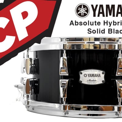 Yamaha Absolute Hybrid Maple Snare Drum 14x6 Solid Black image 1