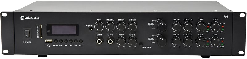 Adastra A4 Dual Stereo Amplifier 4 x 200W image 1