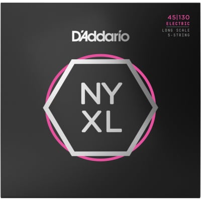 D'Addario NYXL45130, Regular Light 5-String Bass Strings 45-130 image 2