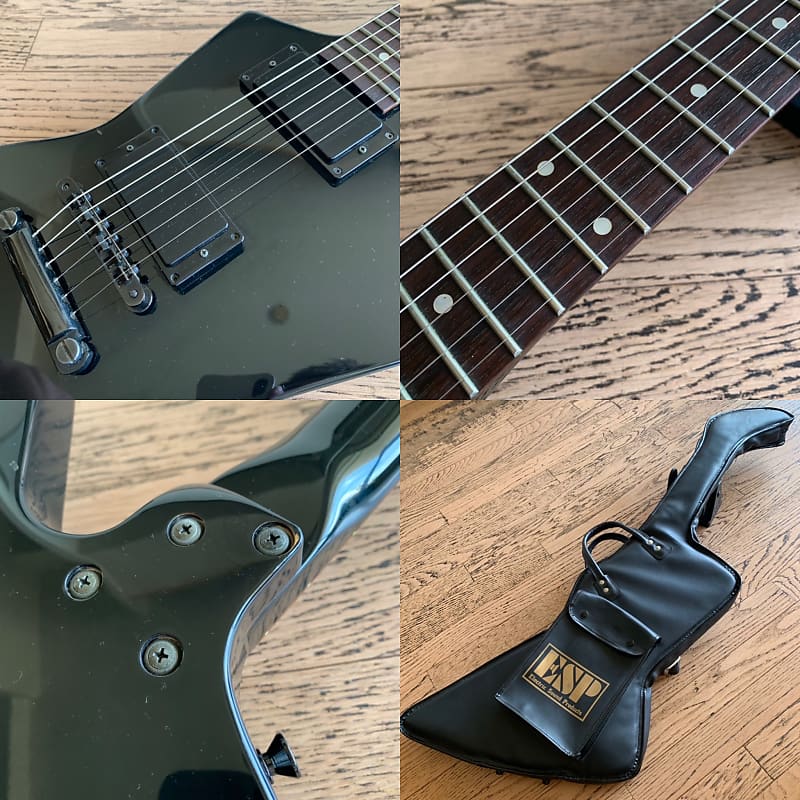 Edwards EX-75M Lawsuit Explorer Black 90s Produced by ESP | Reverb