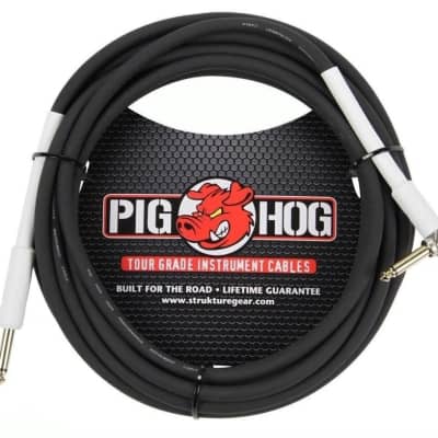 Pig Hog 18.5ft 1/4" - 1/4" Right Angle 8mm Instrument Cable (PH186R)