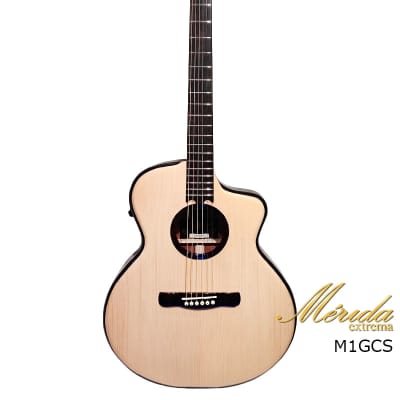 Merida Extrema M1GCS double all Solid Spruce Garapa burls Grand Auditorium electric acoustic guitar image 3