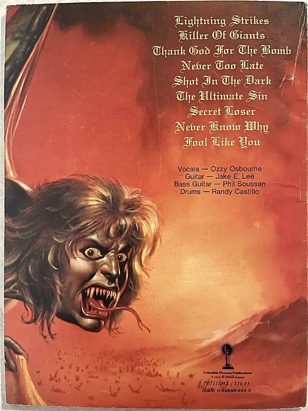 Ozzy Osbourne - The Ultimate Sin - Guitar Tab / Tablature Book