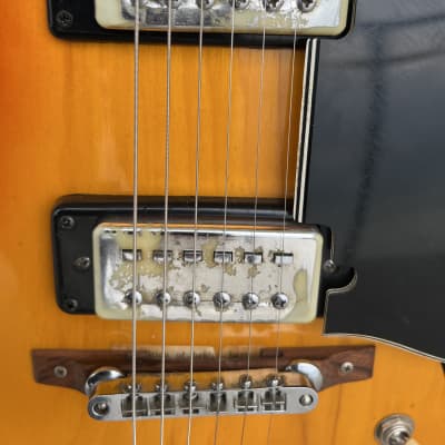 1970’s  Univox Coily  335 Copy Electric Guitar Sunburst image 4