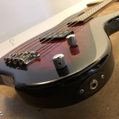 Fernandes Tremor 4-String Electric Bass Guitar Black Cherry Burst image 7