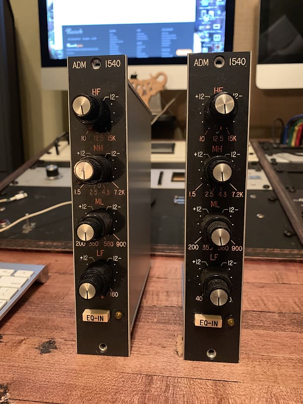 Vintage ADM 1540 Inductor EQ PAIR Broadcast Equalizer Reverb