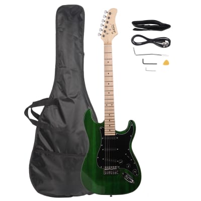 （Accept Offers）Glarry GST Electric Guitar Green Guitar + Bag Pick Strap + Accessories image 1