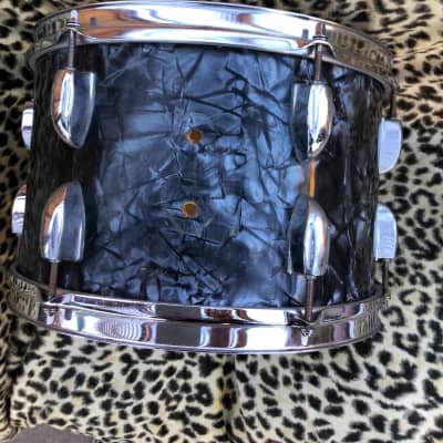 Vintage 60s Pearl 13x9 drum MIJ bdp 13” mounted tom nice one no badge 1966 +/- Black Diamond Pearl image 4