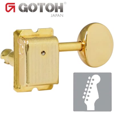 NEW Gotoh SD91-05M 6-in-line Vintage Style Tuners Keys w/ BRASS Posts - GOLD image 1