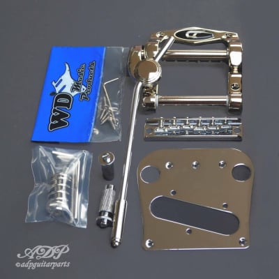 Duesenberg Tremola +WD B5 Conversion KIT: Bridge 6 Saddles + Pickup Plate Chrome