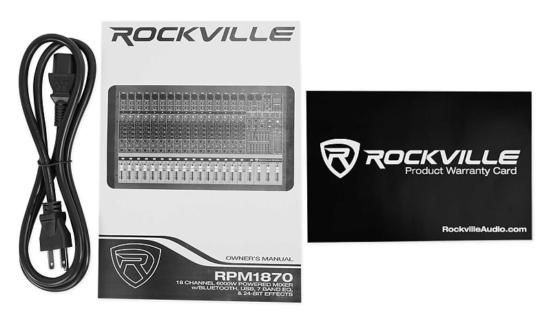 Rockville RPM1870 18 Channel 6000W Powered Mixer w/USB, Effects/16 XDR2 Mic Pres
