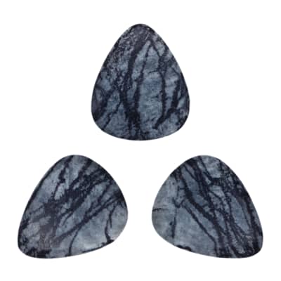 Spiderweb Jasper Stone Guitar Or Bass Pick - 3.0 mm Ultra Heavy Gauge - 351 Shape - Specialty Handmade Gemstone Exotic Plectrum - 12 Pack New image 2