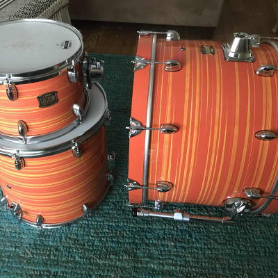 Yamaha Drums Japan Club Custom Drum Set Steve Jordan Swirl Orange Lacquer - 12 Tom 16 Floor 22 Bass image 6