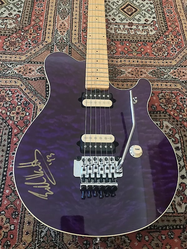 Ernie Ball Music Man EVH Van Halen 1993 Autographed Purple Transparent Case  Queen | Reverb