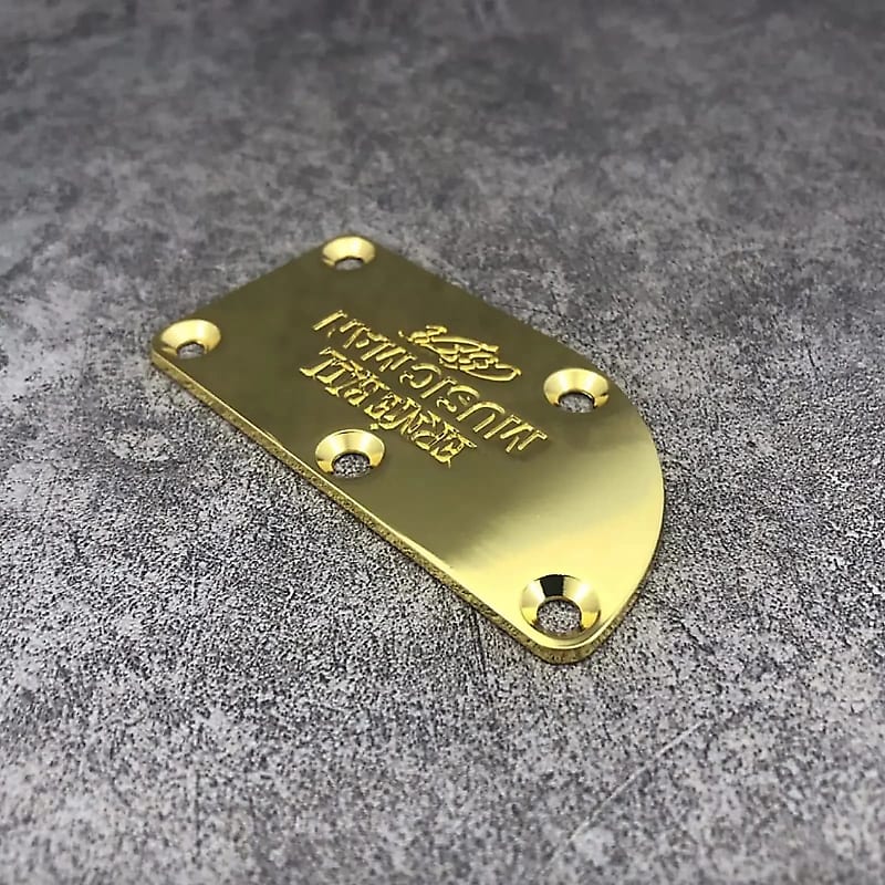 Ernie Ball Music Man 5 Holes Neck Plate in Gold image 1