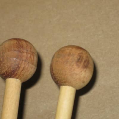 one pair new old stock (but ONE head has visible impressions) Mike Balter MB8B (8B) Hard Keyboard Mallets, 7/8" rosewood round HEADS and natural birch HANDLES - mid to late 1990s (+ packaging) Unwound Series image 4