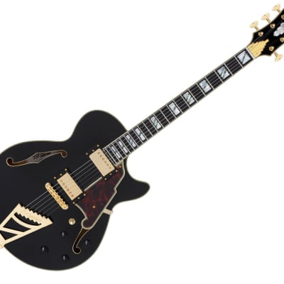 D'Angelico Excel SS Semi-hollowbody Electric Guitar - Solid Black w/ Stairstep Tailpiece  DAESSSBKGT image 20