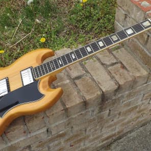 Very CLEAN! 70's ARIA SG copy, rare natural finish w/trem and HARDSHELL CASE image 7