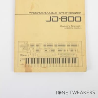 ROLAND JD-800 OWNERS MANUAL I USERS GUIDE synthesizer book VINTAGE SYNTH DEALER