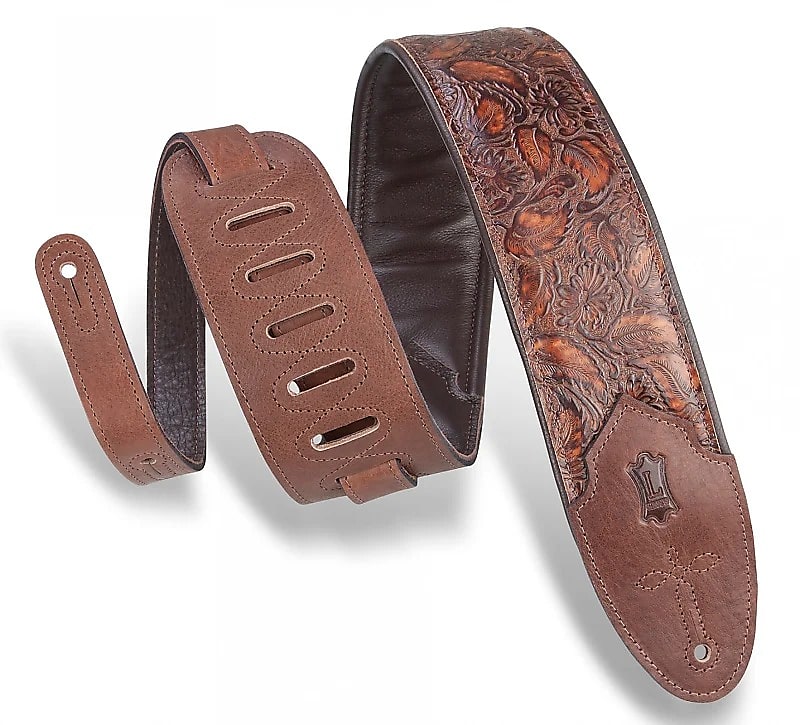 Levy's M4WP 3" Embossed Leather Guitar Strap image 1