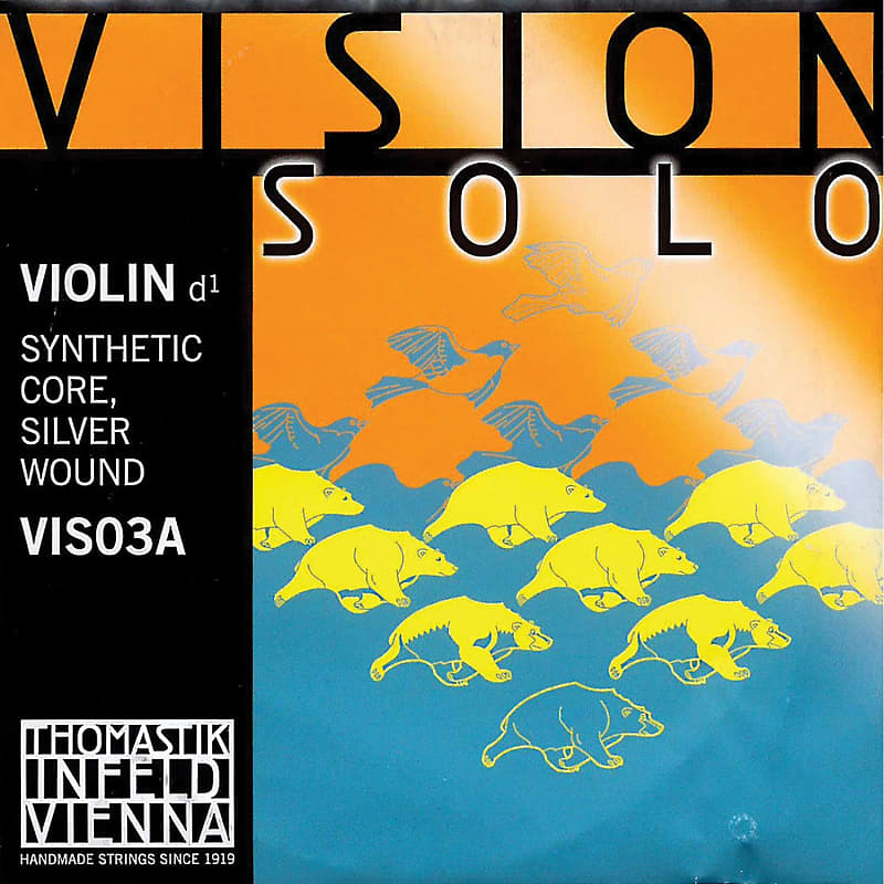 Thomastik Thomastik Vision Solo 4/4 Violin D String - Medium Gauge - Silver Wound Synthetic Core image 1