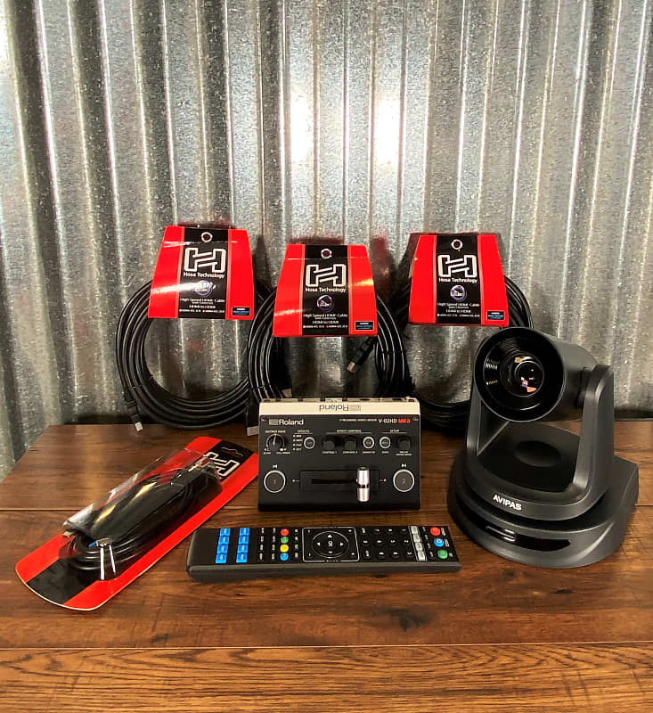 Roland PTZ-1G-V02 Single PTZ Camera & Mixer Video Streaming Bundled Solution Grey V-02HD AV-2020G image 1