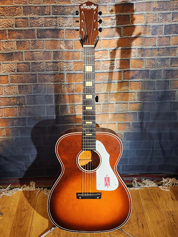 Vintage Barclay Acoustic Guitar 1969 Sunburst image 1