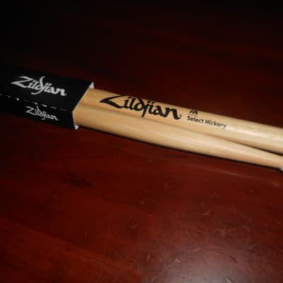 Zildjian 7A Nylon Tip Hickory Drumsticks, #Z7AN image 1