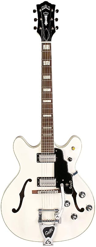 Guild Starfire V, Semi-Hollow Body Electric Guitar with Case (Snowcrest White) image 1