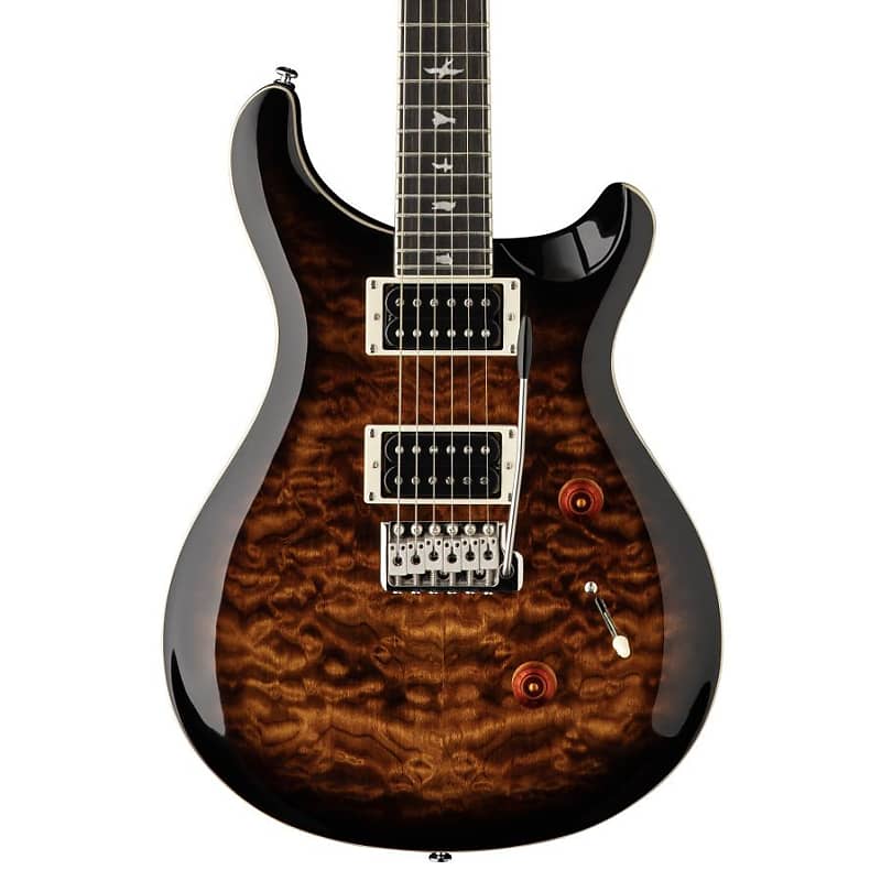 Paul Reed Smith PRS SE Custom 24 Quilt Electric Guitar Black Gold Sunburst w/Bag