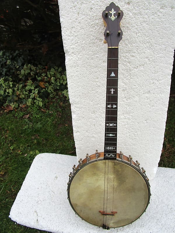 Slingerland Tenor Banjo, 1920's, 17 Fret, 10 3/4" Head, Tone Ring, Fancy Inlays image 1